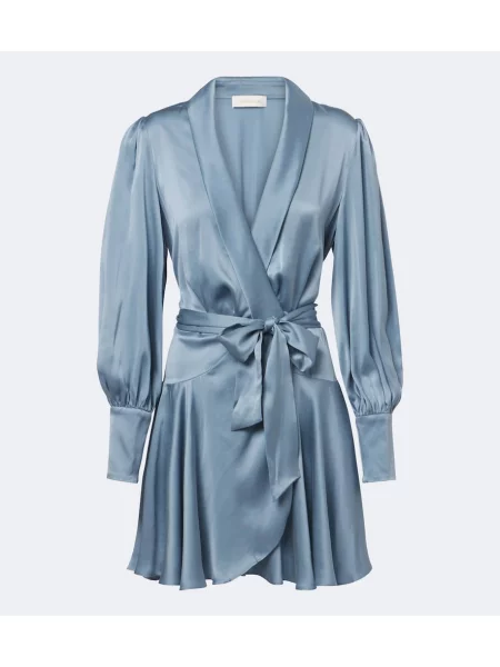 Rochie Zimmermann din satin plic albastru