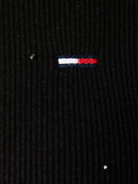 Tommy Jeans блуза с дълги ръкави дамска с черно