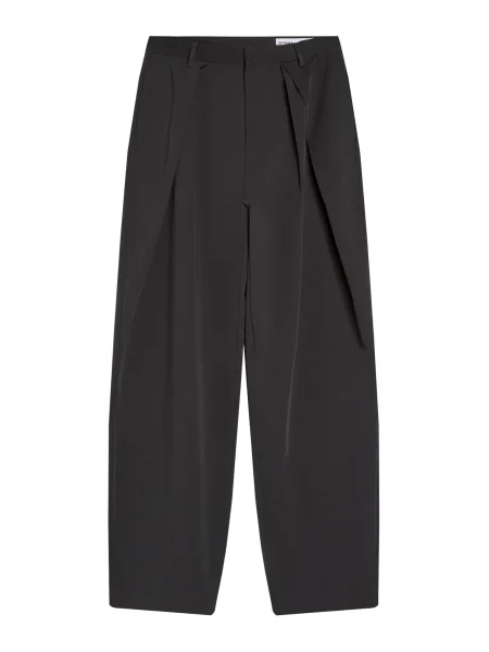 Bershka Hlače s naborima antracit siva