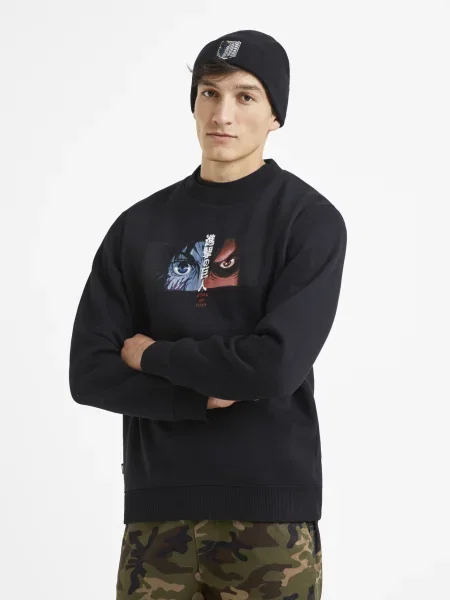 Pulover Celio cu glugă negru