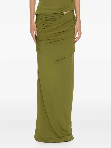 Maksi spódnica maxi Christopher Esber z dżerseju drapowana zielona