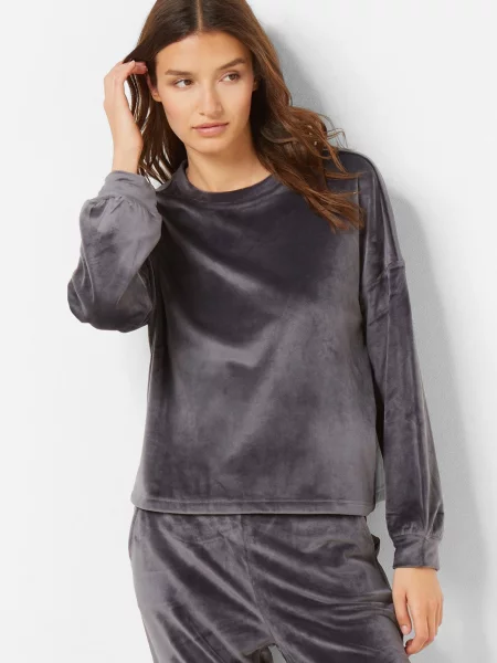 Велюровый свитшот Etam серый