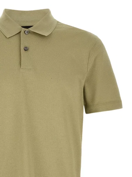 Tricou polo Boss din jacard verde