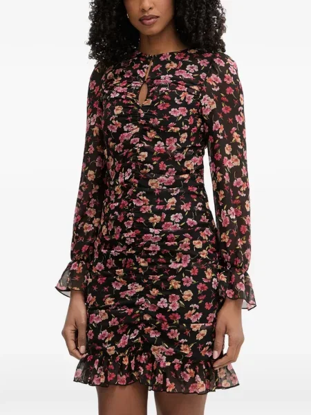 Rochie mini Morgan cu model floral cu imagine negru