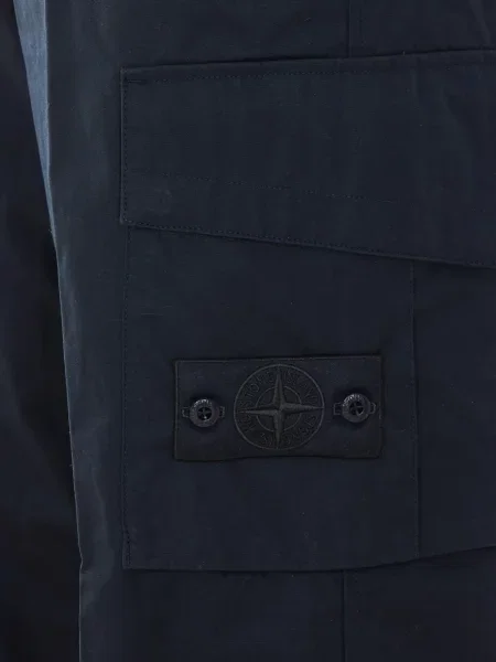 Spodnie cargo Stone Island z kamieniami płócienne niebieskie