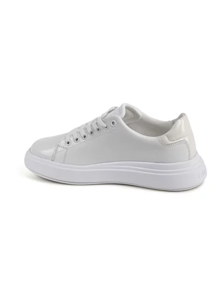 Sneakersy Calvin Klein sznurowane skórzane białe