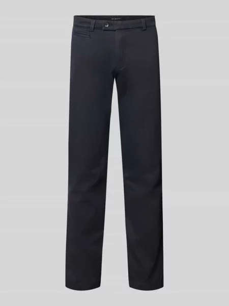 Chinos o kroju slim fit z mieszanki bawełny Bugatti niebieskie