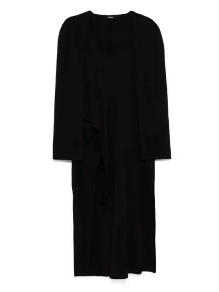 Sukienka Goen.j garniturowa prążkowana czarna