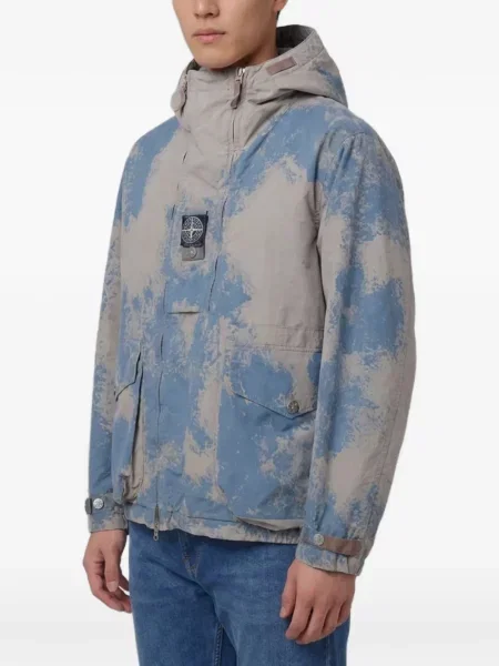 Geacă Stone Island cu glugă cu strasuri