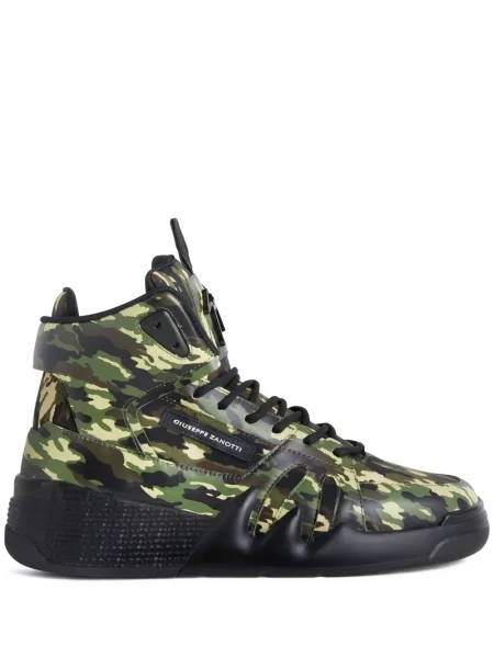 Sneakerși Giuseppe Zanotti cu model camuflaj verde