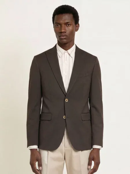 Paul Marynarka Garniturowa O Kroju Slim Fit braun brązowa