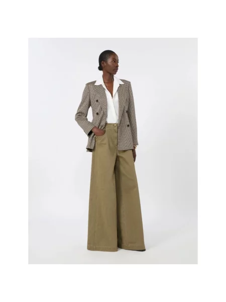 Szerokie jeansy Max Mara zielone
