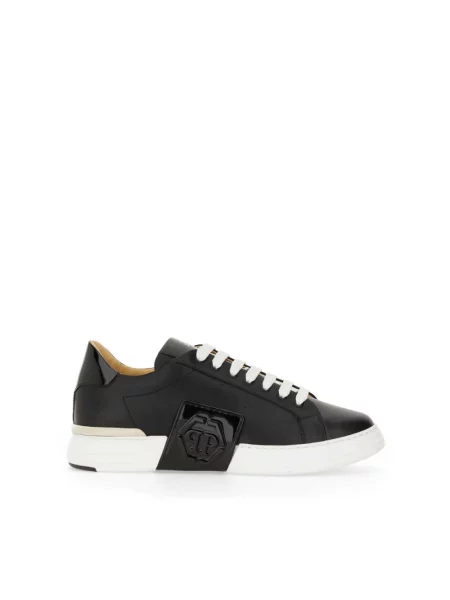 Sneakersy Philipp Plein skórzane z logo czarne