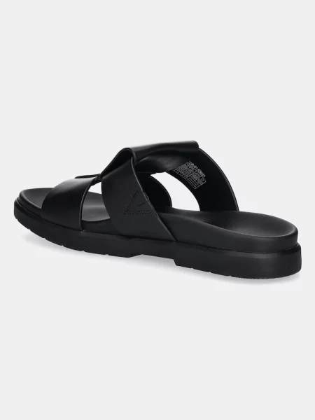 Calvin Klein papucs LUG SANDAL DOUBLE T LTH férfi fekete