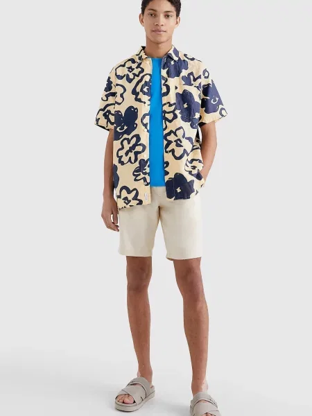 Льняная рубашка Tommy Hilfiger в цветочек с принтом