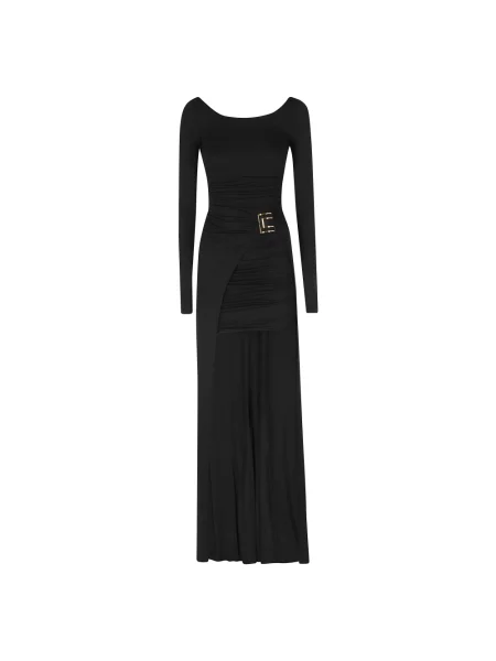 Sukienka Elisabetta Franchi z logo czarna
