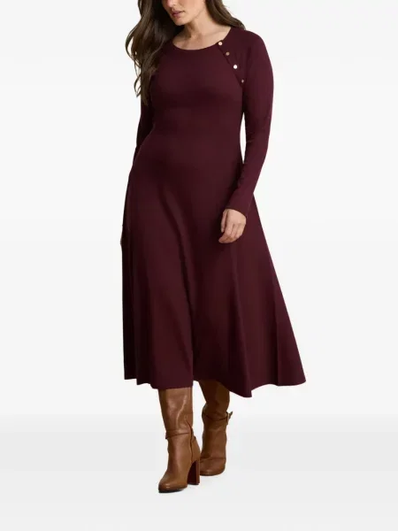 Rochie midi Lauren Ralph Lauren roșu