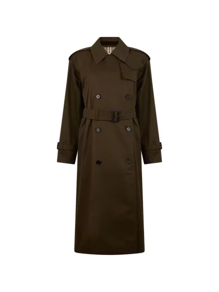 Cu centură trenci Burberry cu două rânduri de nasturi maro