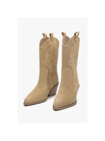 Велюрові чоботи Estro бежеві