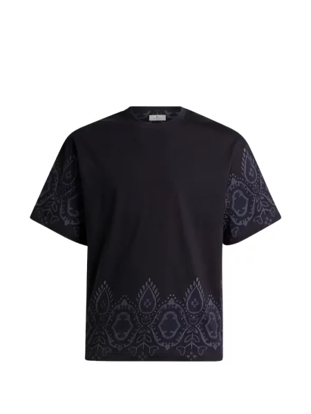 Tricou Etro cu imagine cu model paisley albastru