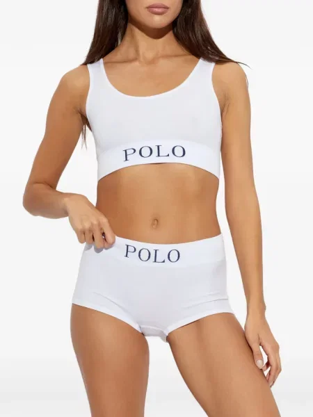 Поло тениска Polo Ralph Lauren бродирана на райета бяло