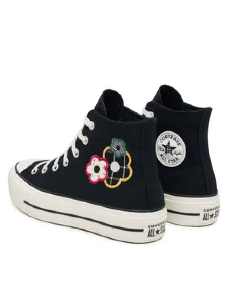 Converse Tornacipő Chuck Taylor All Star Lift Platform Floral Patchwork fekete