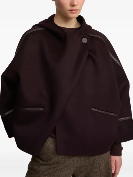 Geanta de piele Yves Salomon cu glugă roșu