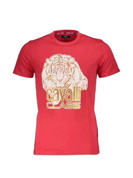 Tricou Cavalli Class cu imagine cu dungi de tigru roșu
