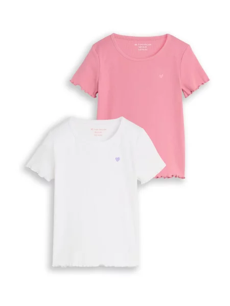 TOM TAILOR Tricou roz alb