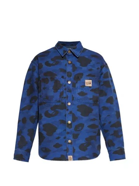 Камуфлажна риза A Bathing Ape® с автограф синьо