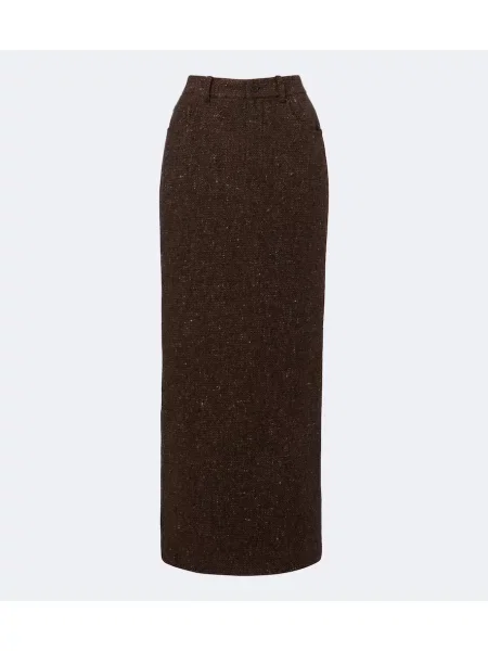 Fusta maxi Ralph Lauren Collection de lână maro