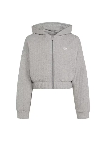 ADIDAS ORIGINALS Gornji dio trenirke LOOSE PADDED RIB ZIP melange siva