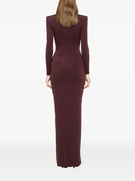 Rochie maxi Nissa cu model floral de costum violet