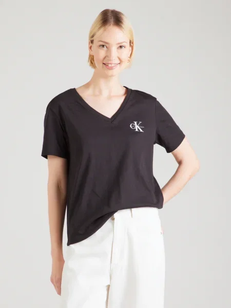 Calvin Klein Jeans Tricou negru / murdar alb