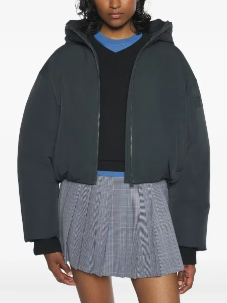 Geacă cu puf Maison Kitsune cu glugă negru