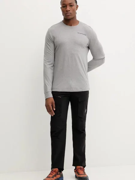 Smartwool longsleeve sportowy z nadrukiem szary