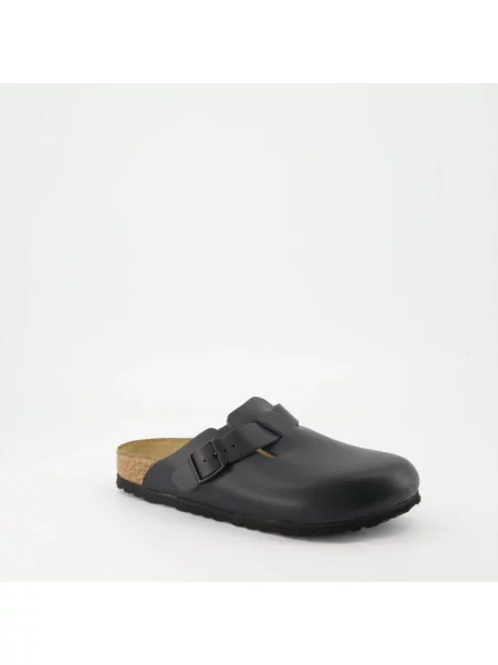 Klapki Birkenstock skórzane czarne
