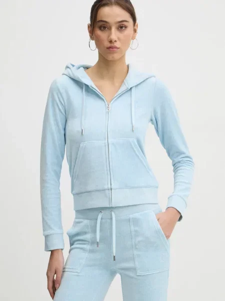 Bluză Juicy Couture cu glugă albastru