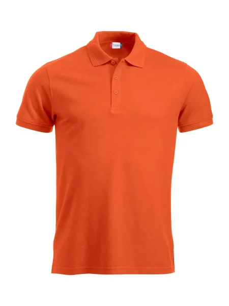Clique Polo Manhattan — klasyczny krój z paskami żakardowymi – blood orange biała