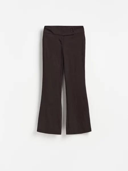 Расклешенные брюки Reserved с поясом коричневые
