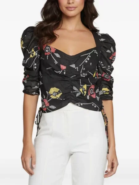 Bluză Marant Etoile cu model floral cu imagine negru