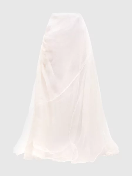 Спідниця максі із шовку з Marc Le Bihan бежева