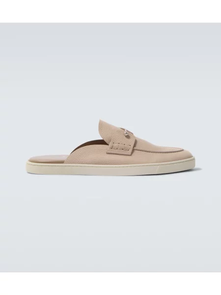 Usnjene mules Christian Louboutin bež