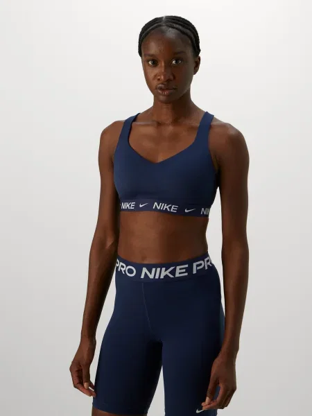NIKE Športová podprsenka INDY námornícka modrá biela