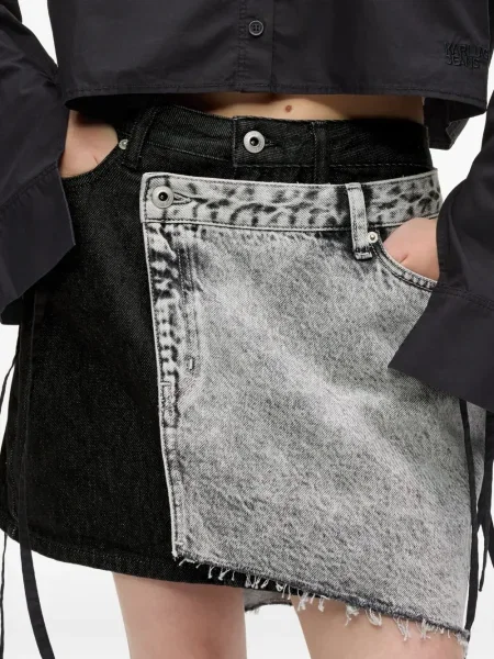 Fustă din denim Karl Lagerfeld Jeans negru