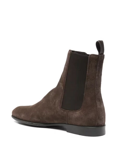 Botine chelsea Ferragamo din piele de căprioară maro