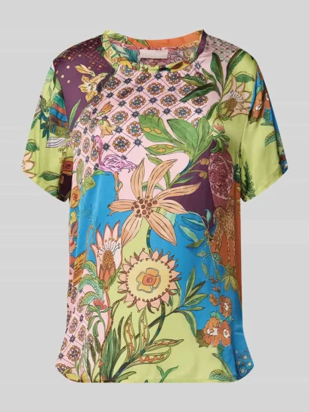 T-shirt o kroju relaxed fit z czystej Liu Jo White zielona