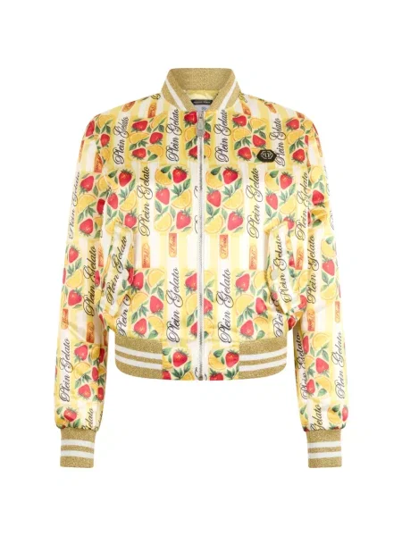 Geacă bomber Philipp Plein cu dungi galben