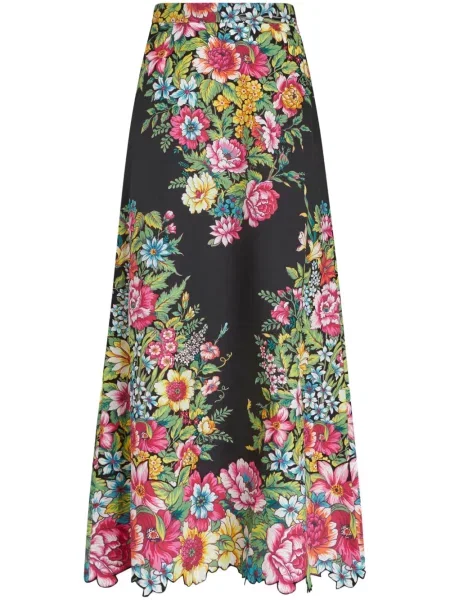 Fusta maxi Etro cu model floral cu imagine negru