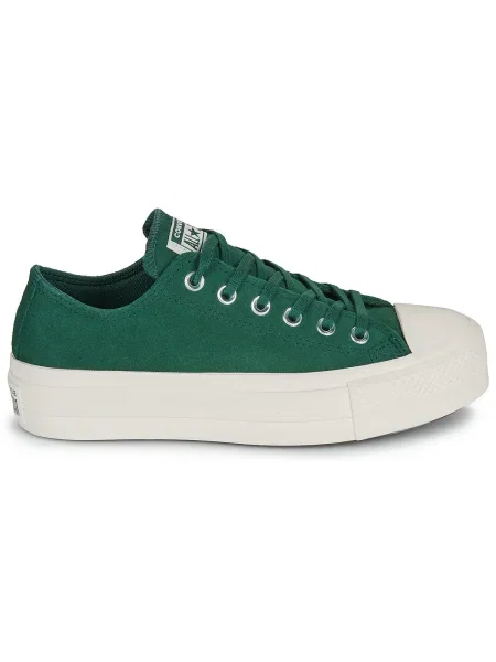 Pantofi Converse din piele de căprioară verde